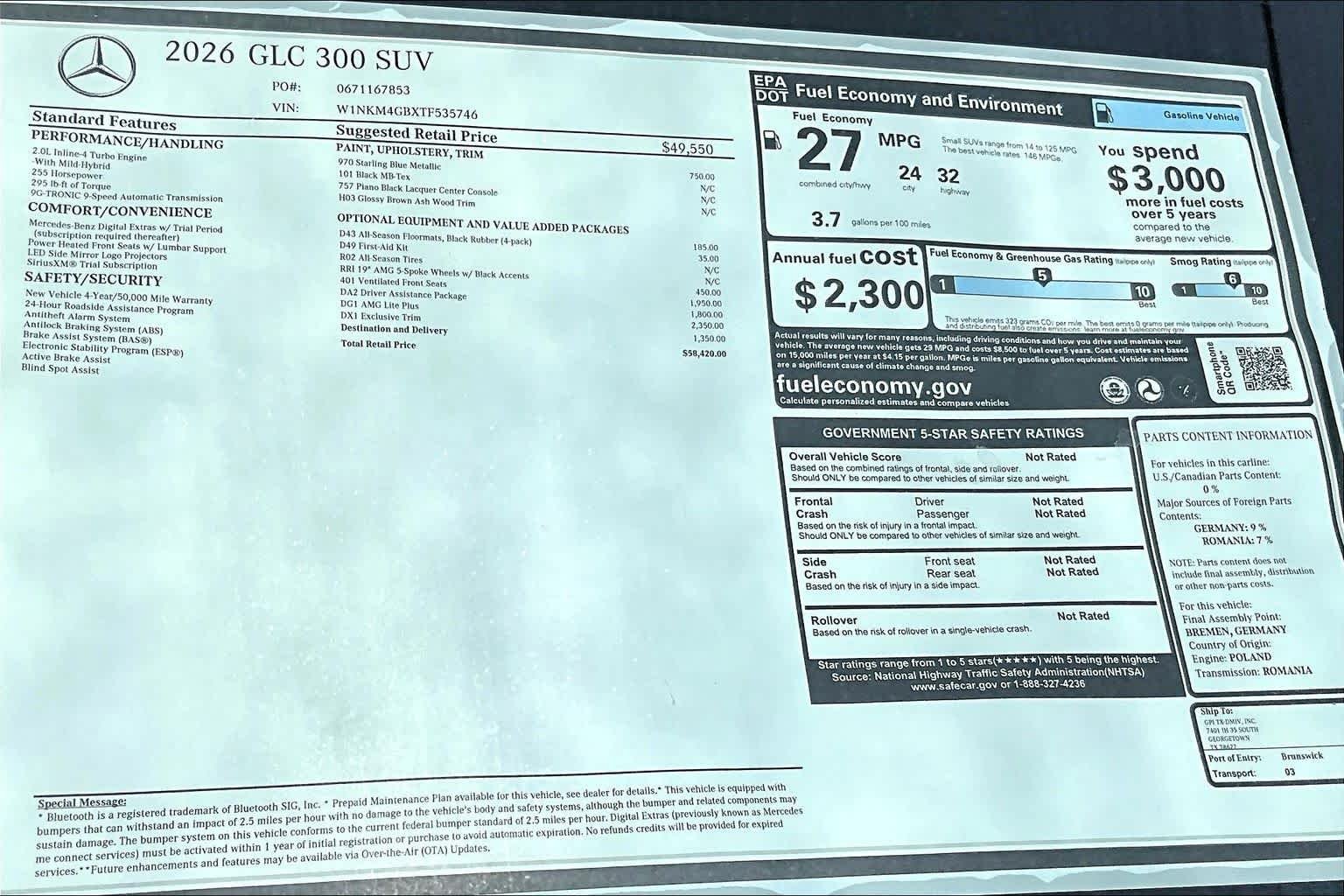 New 2026 Starling Blue Metallic Mercedes-Benz GLC 300 image 22