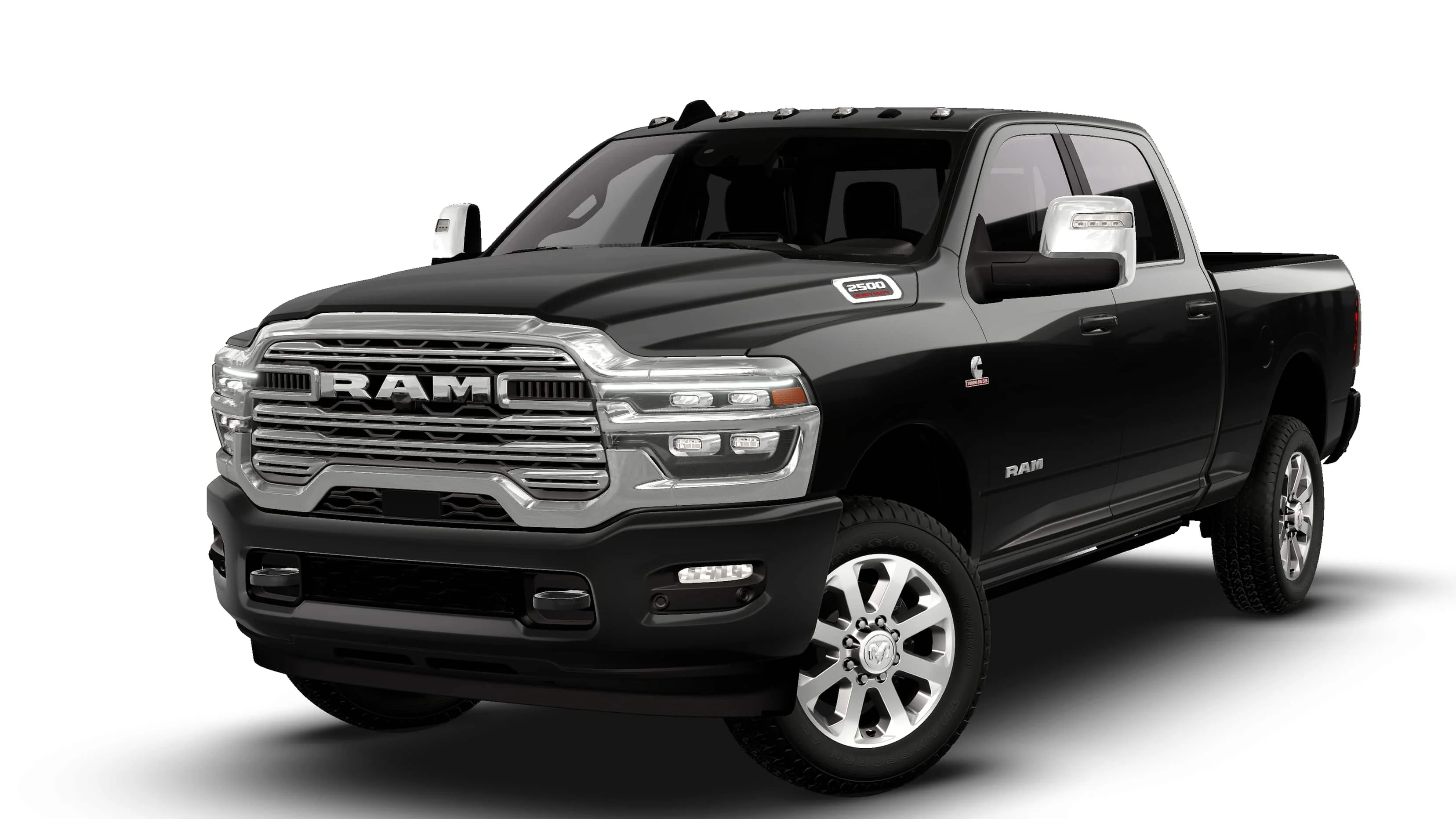 New 2027 Diamond Black Crystal Pearl-Coat Exterior Paint RAM Laramie image 1