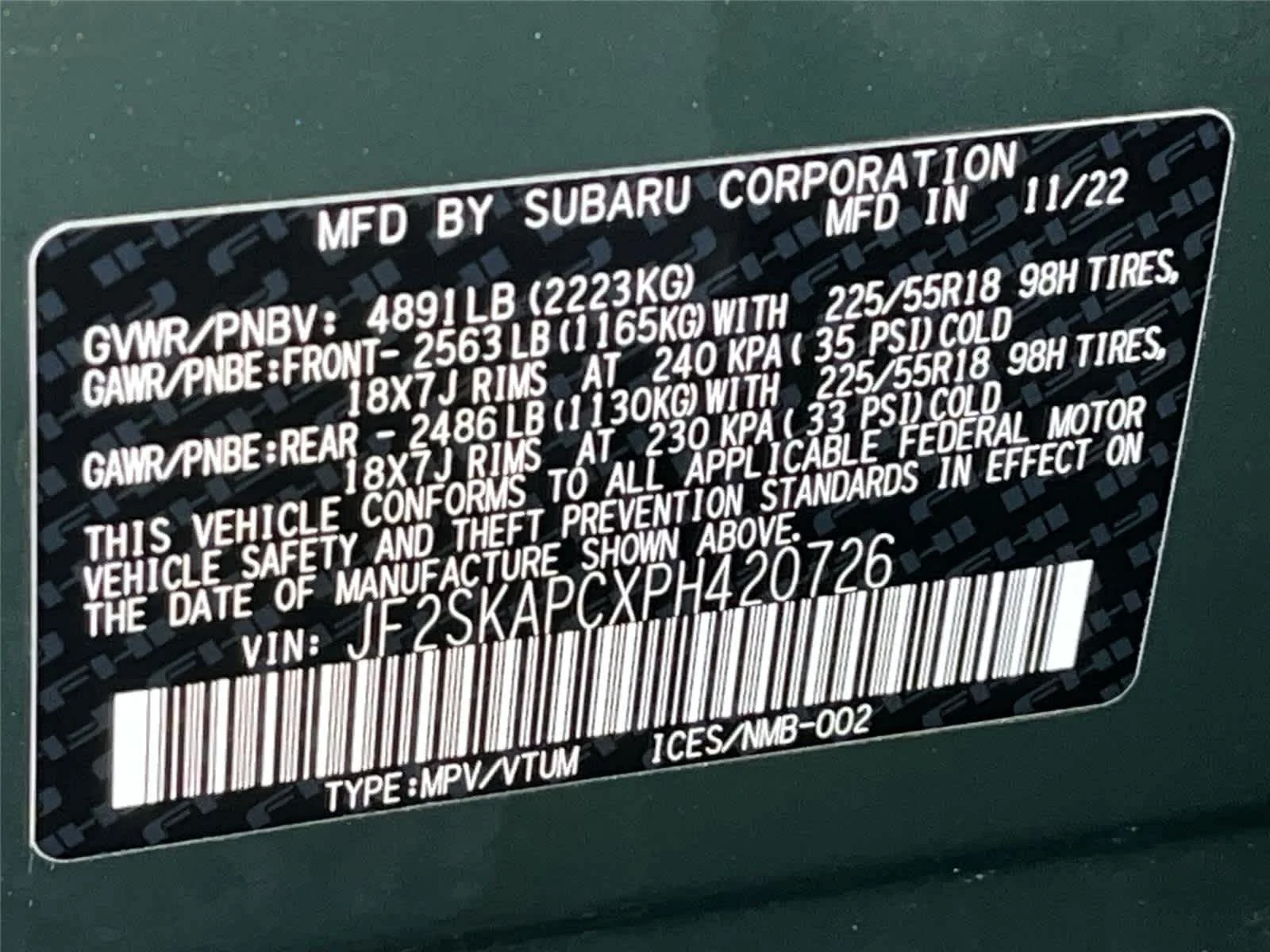 Certified Used 2023 Cascade Green Silica Subaru Limited image 32