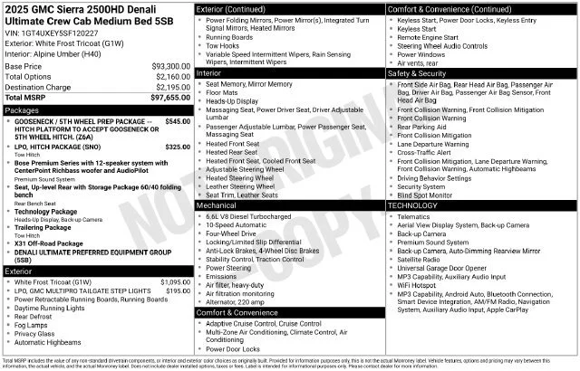 Certified Used 2025 White Frost Tricoat GMC Denali Ultimate image 44