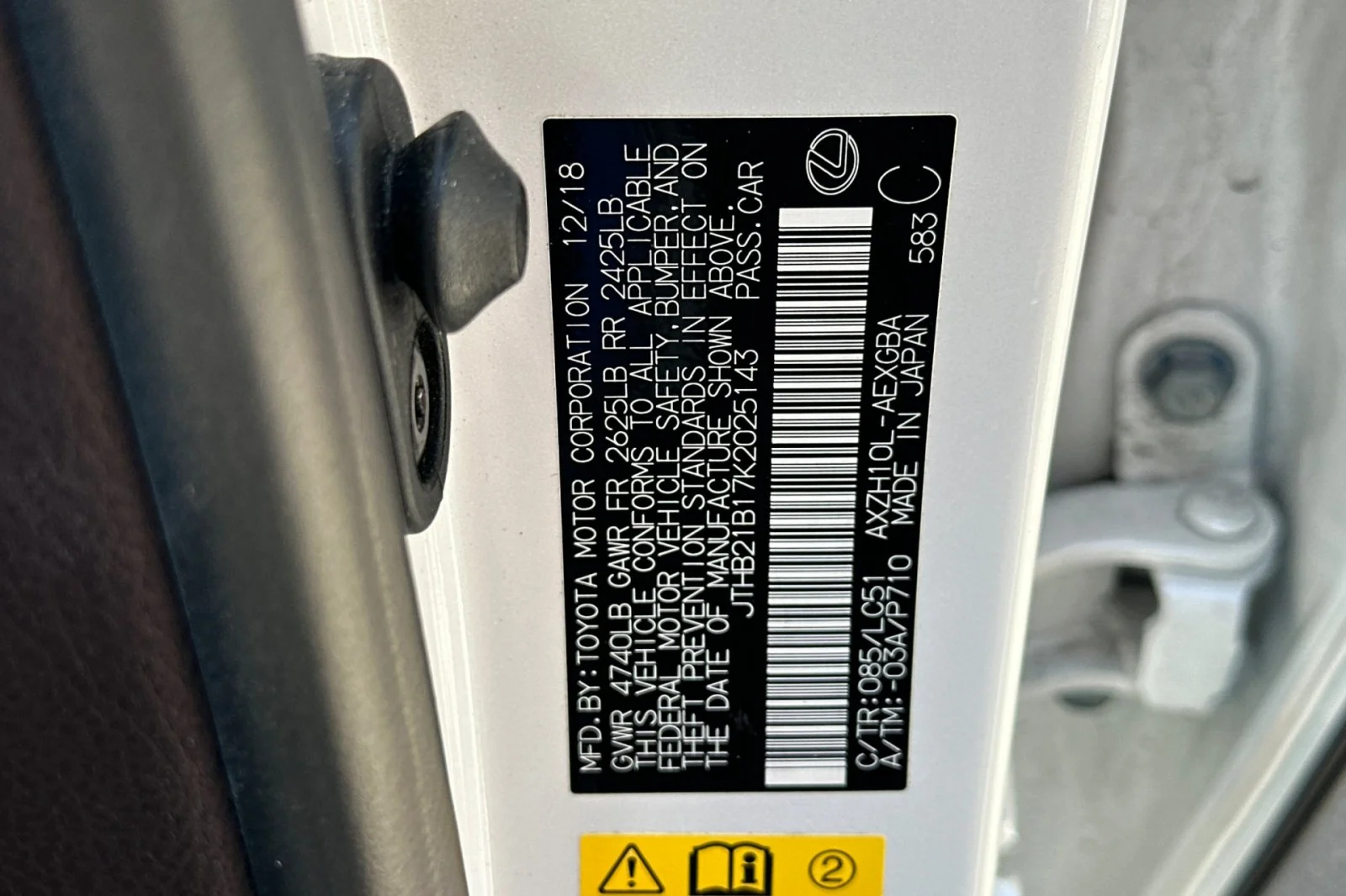 Used 2019 WHITE Lexus ES 300h image 28