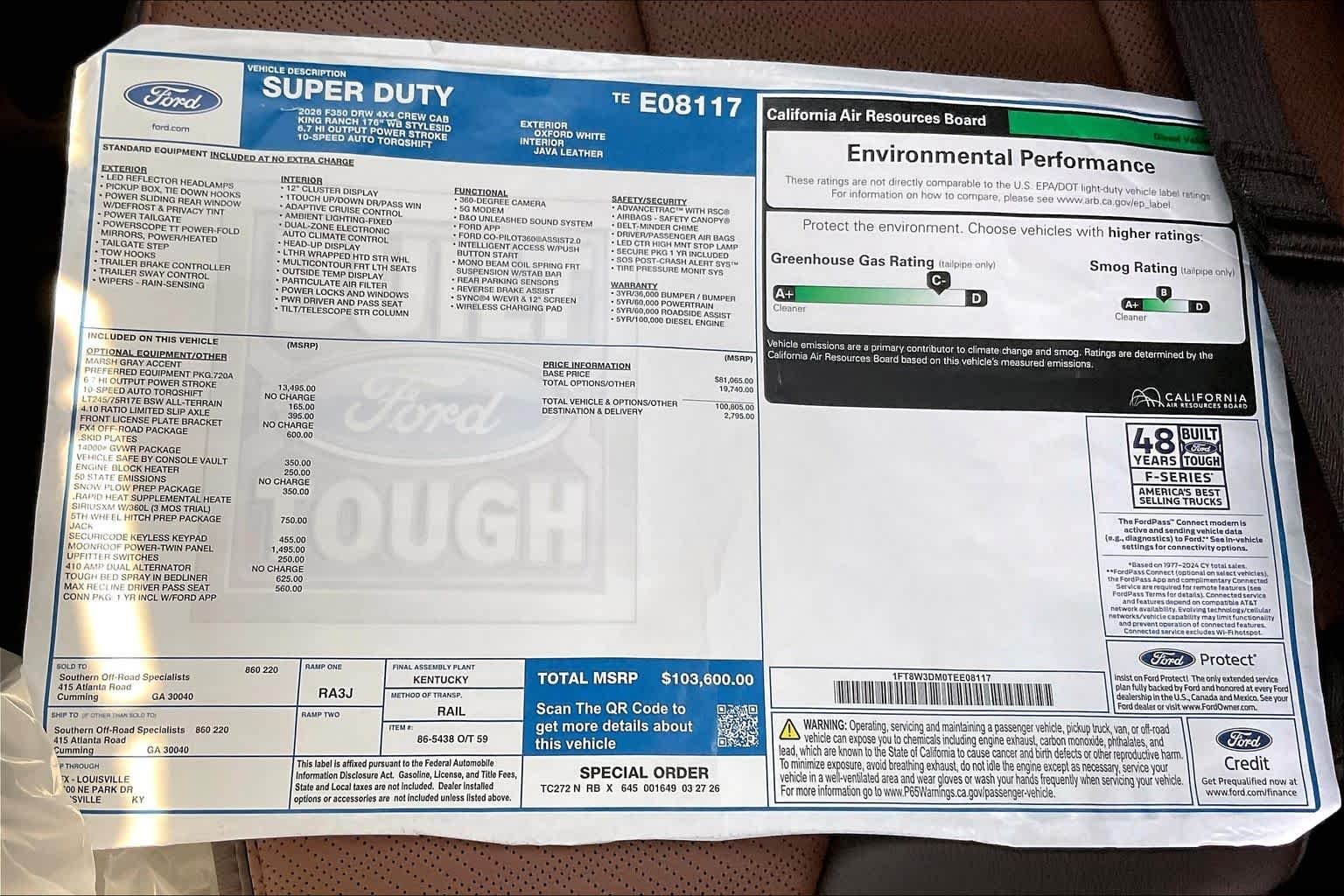 New 2026 Oxford White/Marsh Gray Ford King Ranch image 19