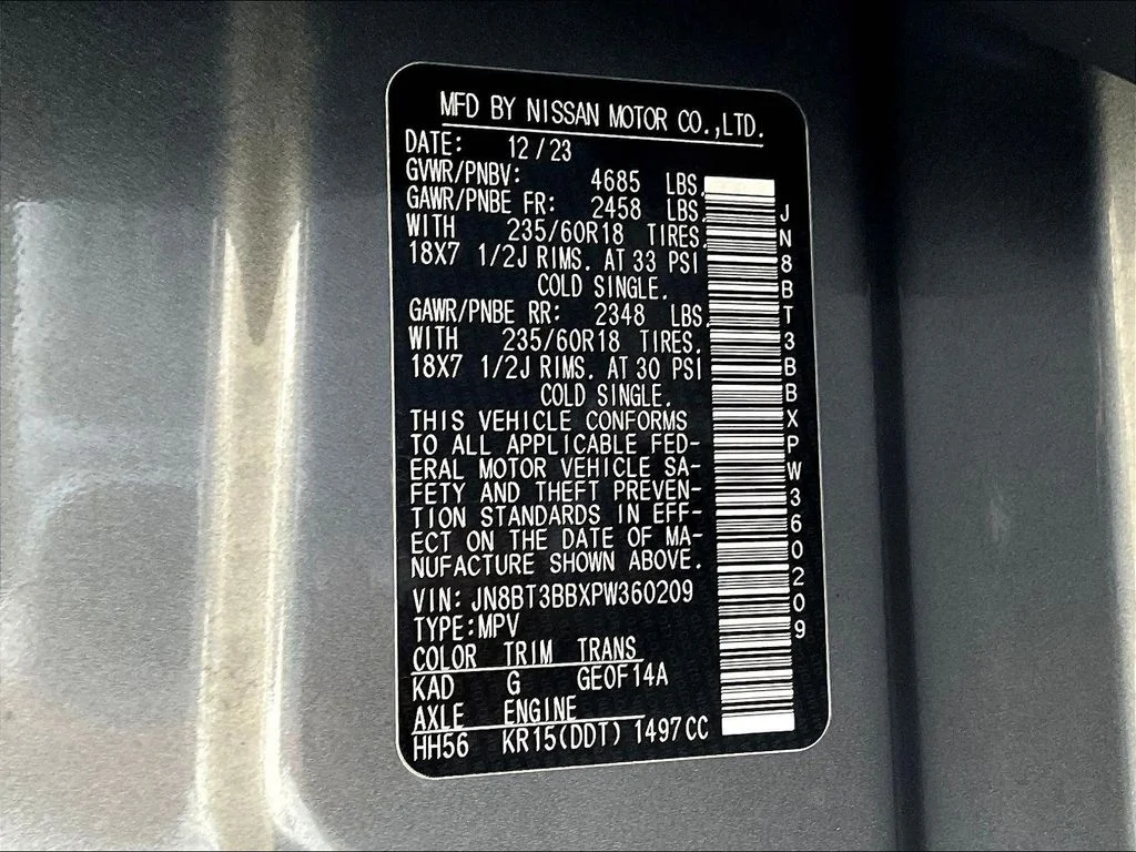 Used 2023 Gun Metallic Nissan SV image 22