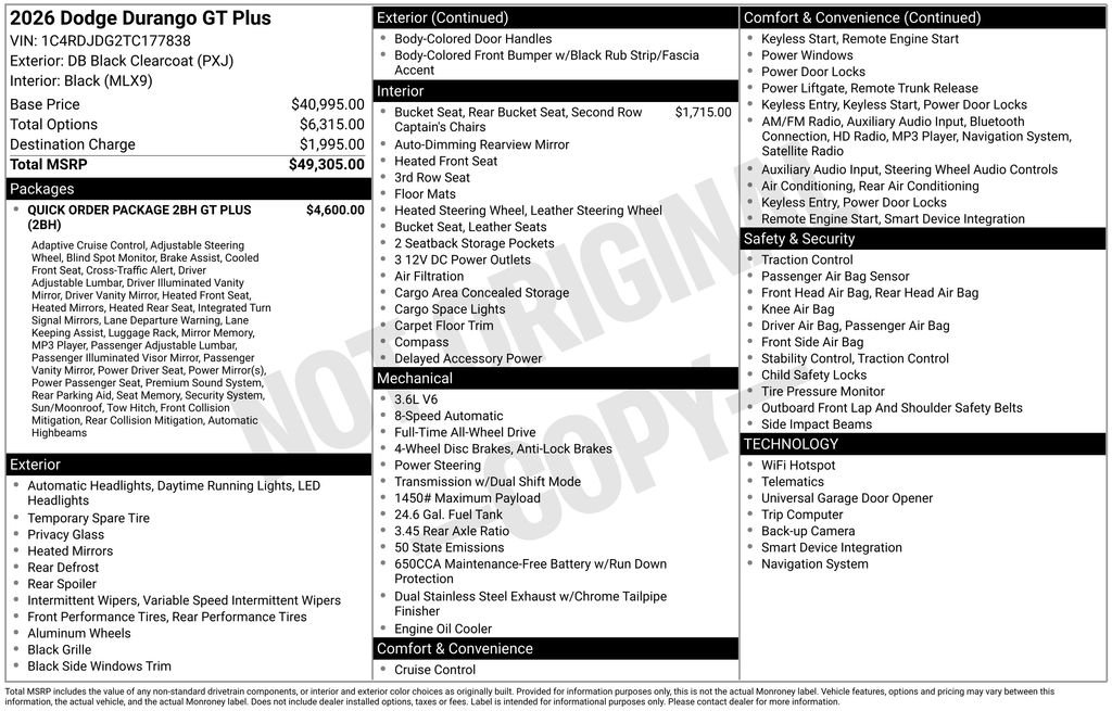 New 2026 Black Clearcoat Dodge GT Plus image 29