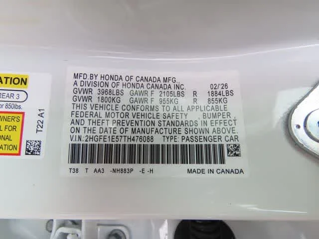 Certified Used 2026 Platinum White Pearl Honda  image 28