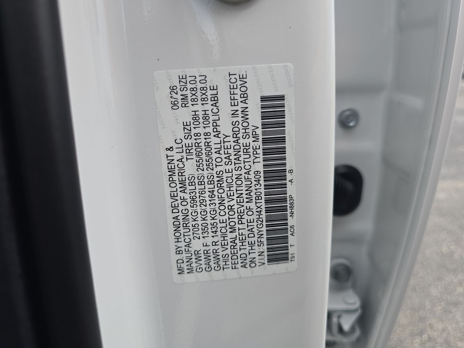 New 2026 Platinum White Pearl Honda EX-L image 29
