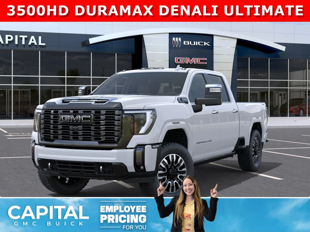 New 2026 GLACIER WHITE TRICOAT GMC Denali Ultimate image 1