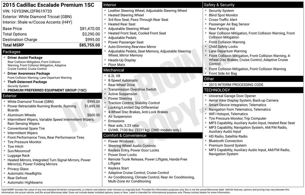 Used 2015 White Cadillac Premium image 19