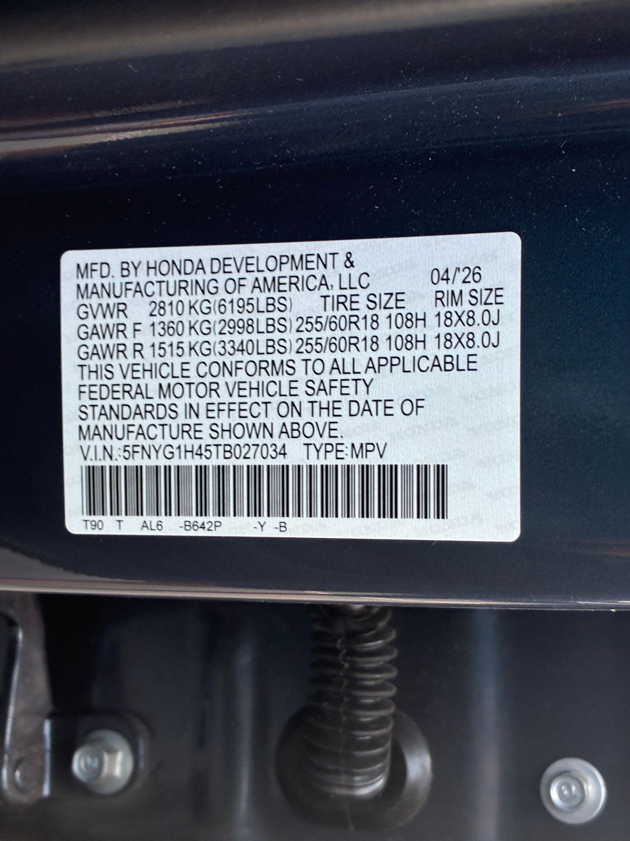 Certified Used 2026 Smoke Blue Pearl Honda AWD EX-L image 67