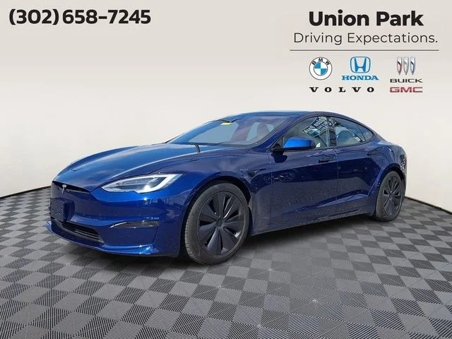 Used 2021 Deep Blue Metallic Tesla Plaid image 1