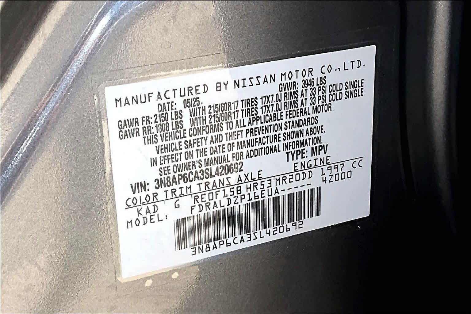 Used 2025 Gun Metallic Nissan SV image 33