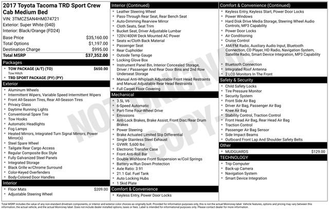 Certified Used 2017 White Toyota TRD Sport image 3