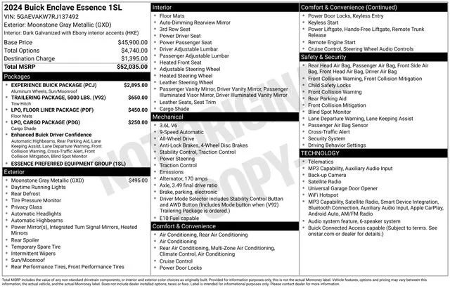 Used 2024 Moonstone Gray Metallic Buick Essence image 5
