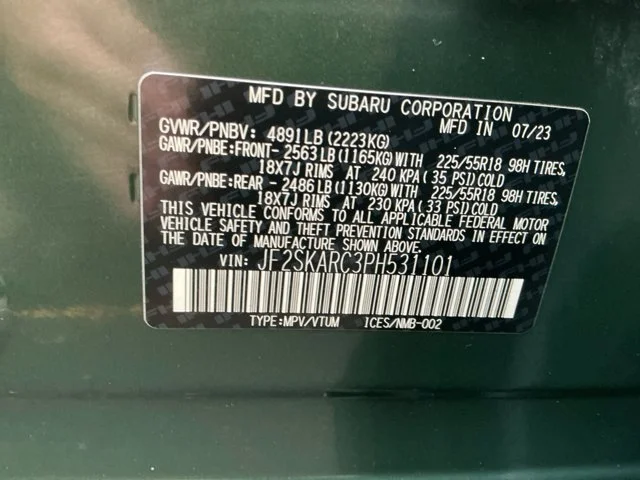 Used 2023 Cascade Green Silica Subaru Touring image 16