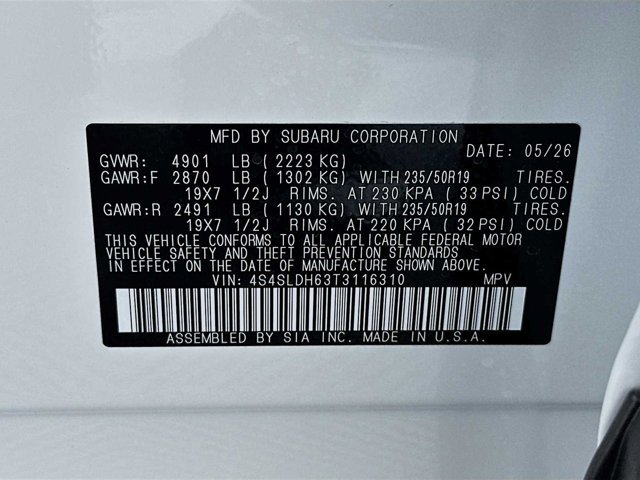 New 2026 CRYSTAL WHITE PEARL Subaru Sport Onyx Edition image 30