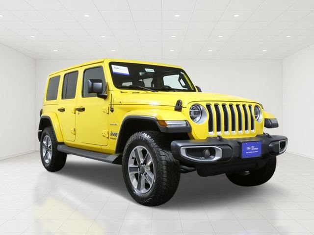 Certified Used 2019 Yellow Jeep Unlimited Sahara image 1