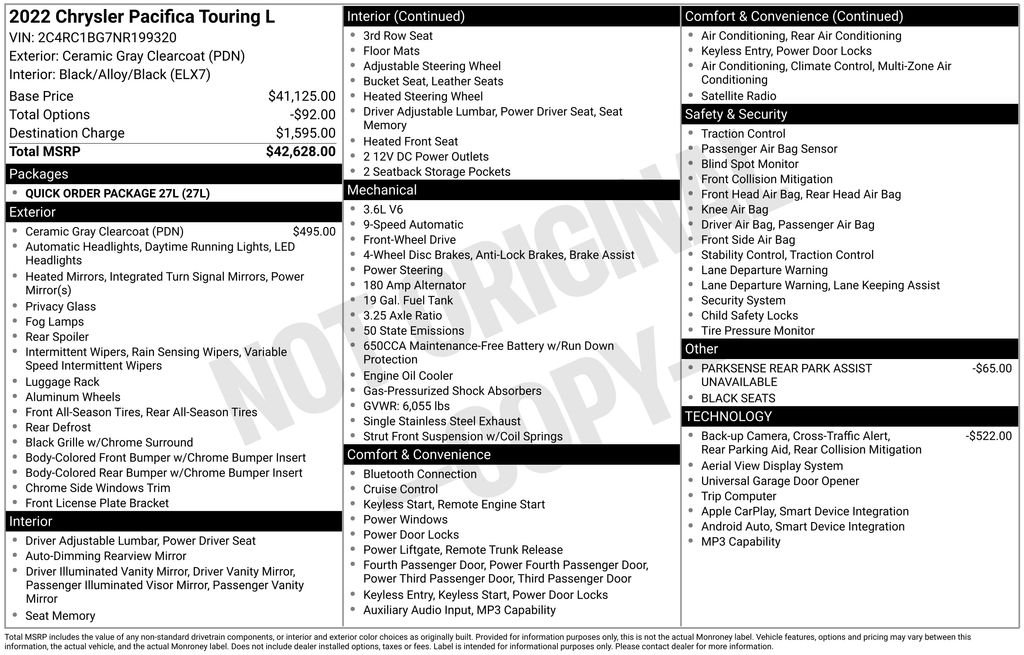 Used 2022 White Chrysler Touring L image 9