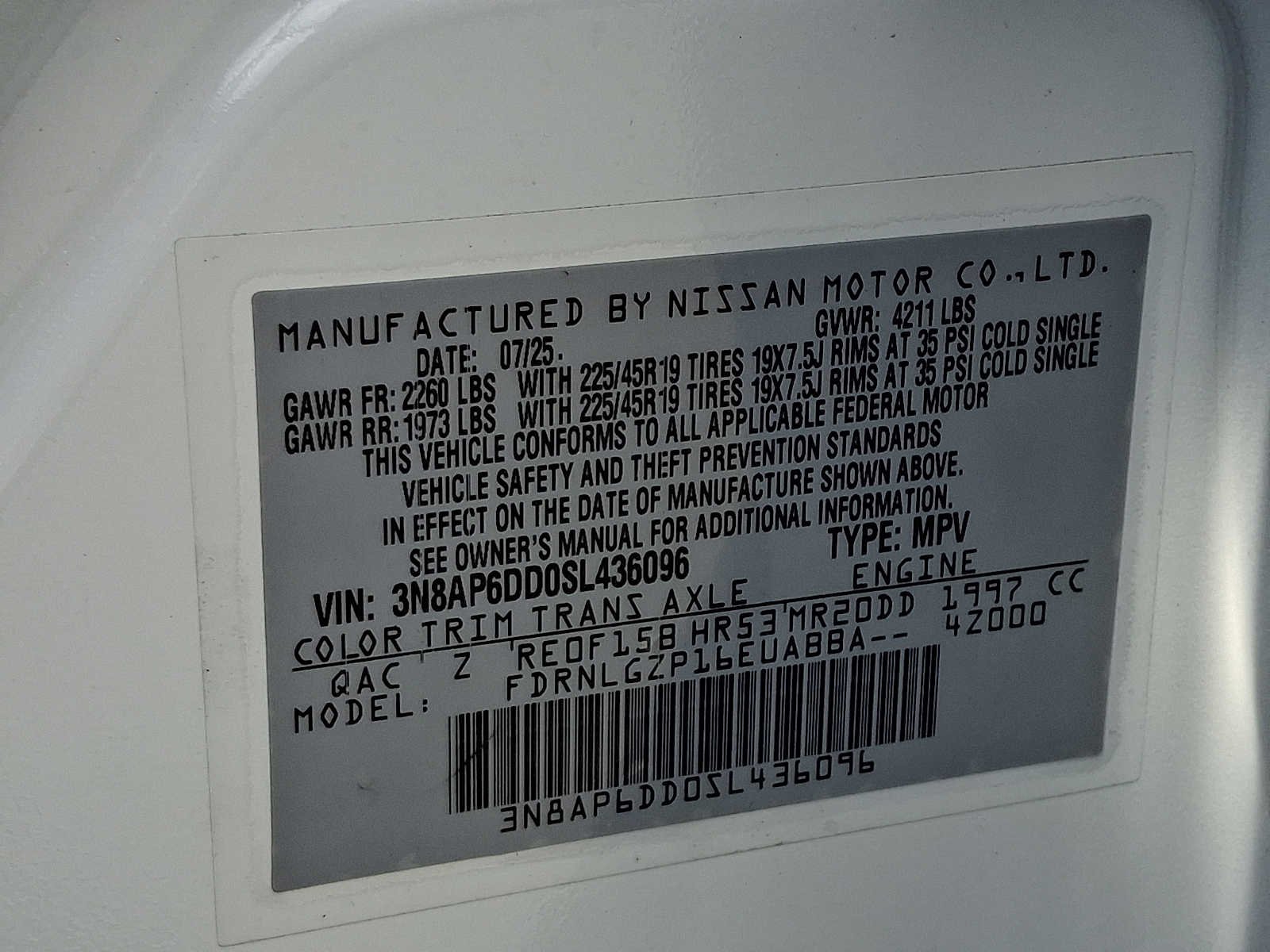 Used 2025 Aspen White Tricoat Nissan SR image 24