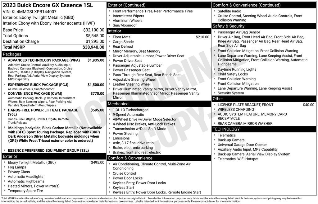 Used 2023 Black Buick Essence image 40