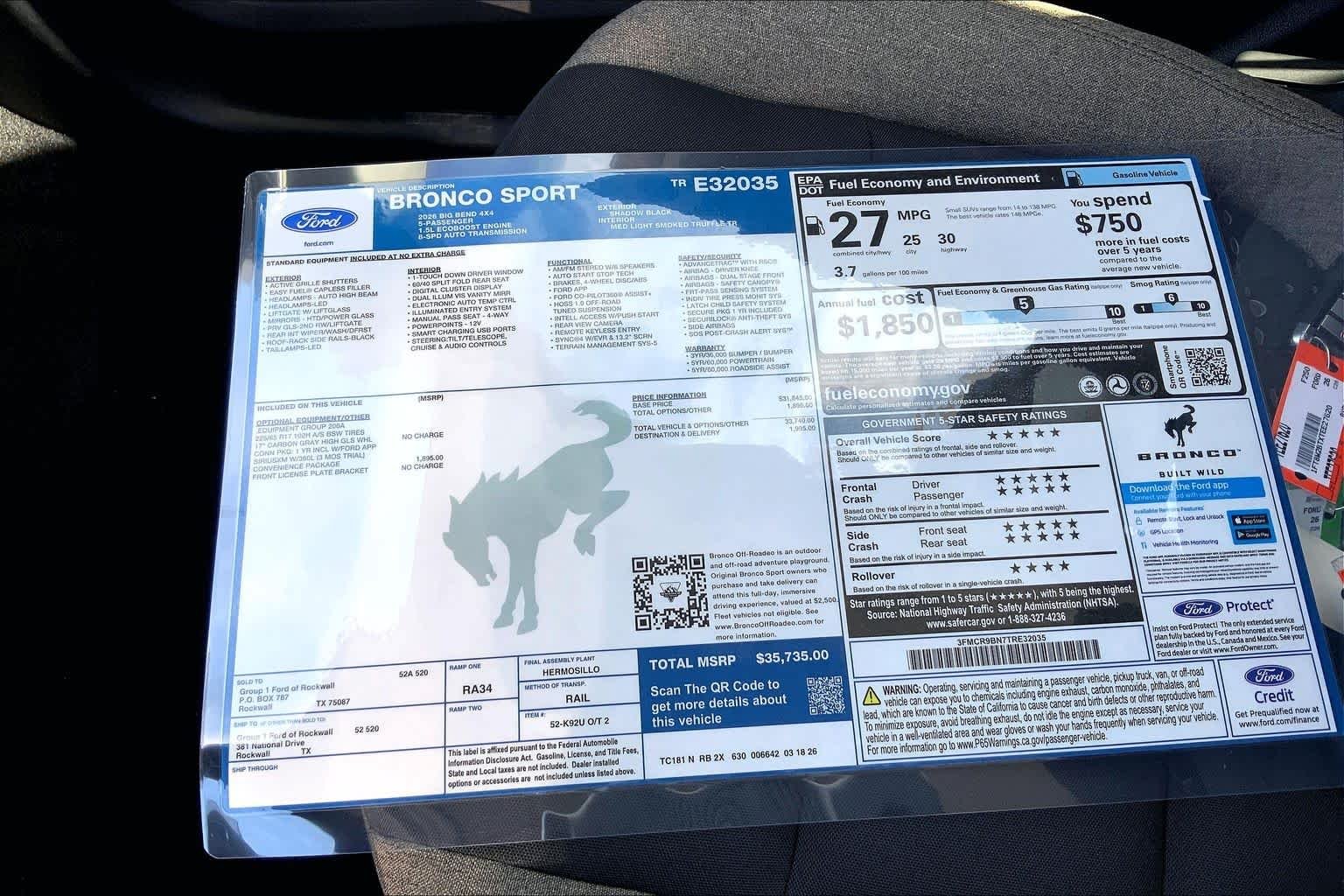 New 2026 Shadow Black Ford Big Bend® image 19
