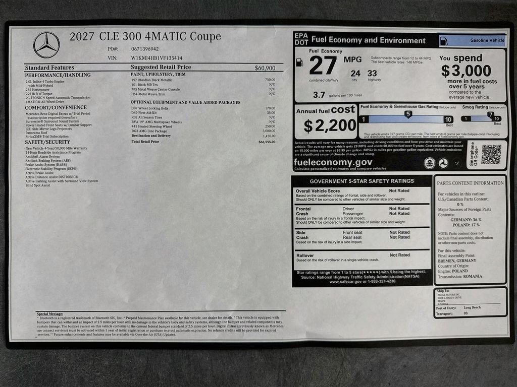 New 2027 Obsidian Black Metallic Mercedes-Benz CLE 300 image 9