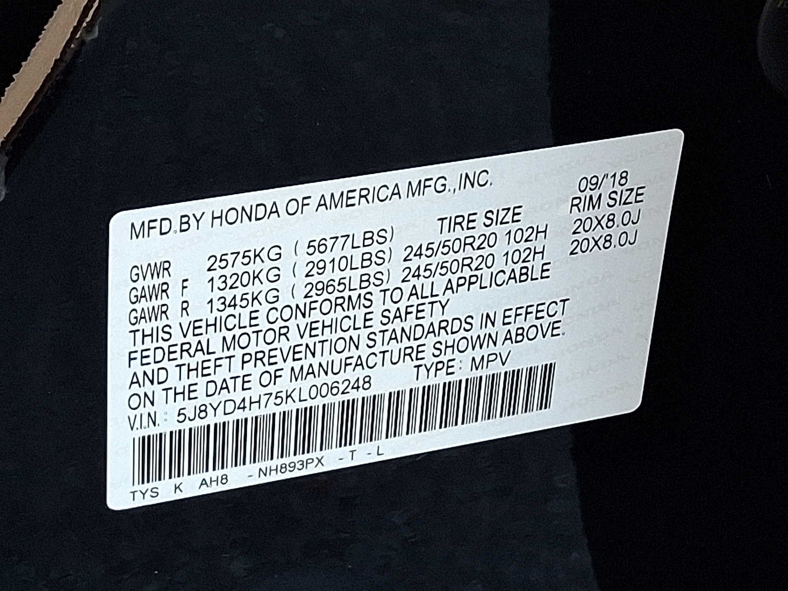 Certified Used 2019 Majestic Black Pearl Acura w/Technology/Entertainment Pkg image 27