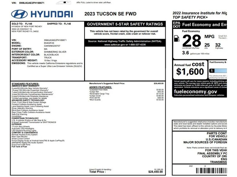 Used 2023 Silver Hyundai SE image 2