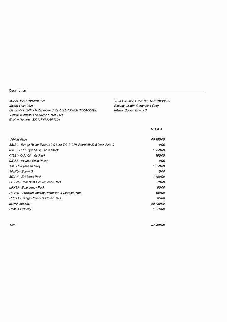 2026 LAND ROVER RANGE ROVER EVOQUE - Image 2