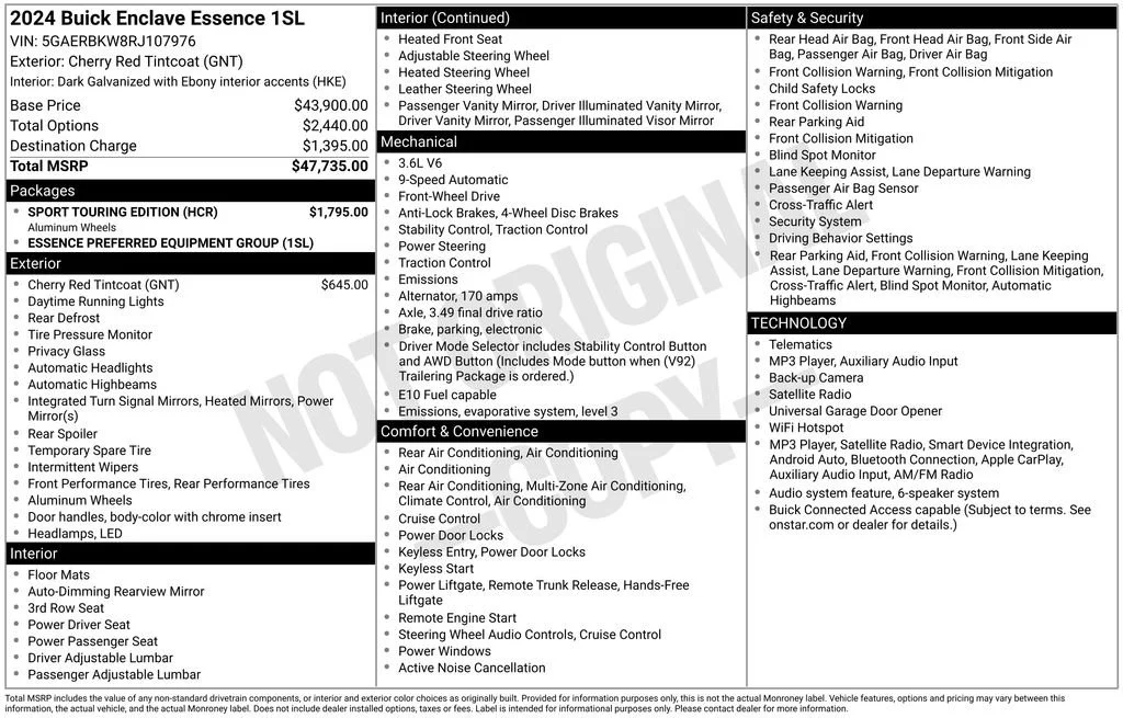 Used 2024 Cherry Red Tintcoat Buick Essence image 4