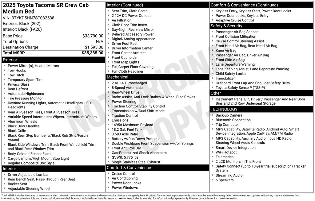 Used 2025 Black Toyota SR image 9