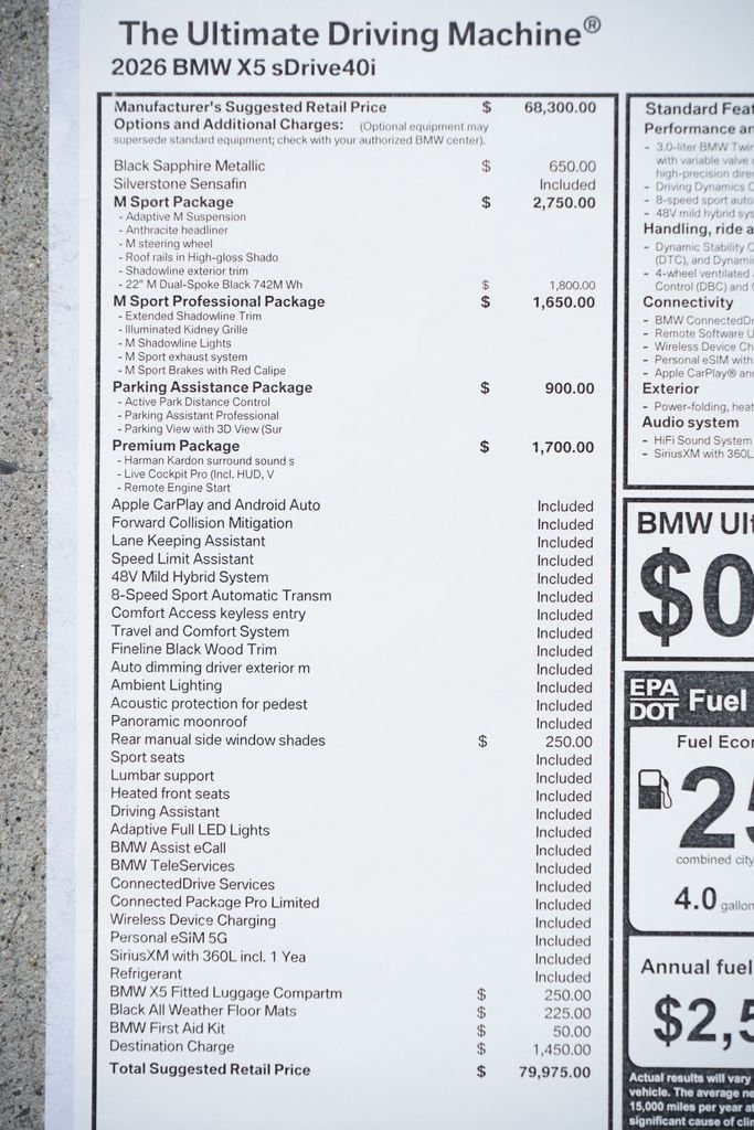 New 2026 Black Sapphire Metallic BMW sDrive40i image 8