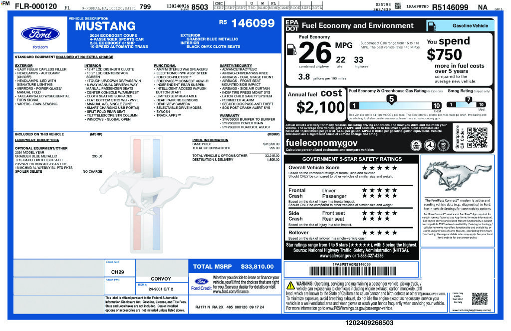 Used 2024 Blue Ford EcoBoost image 3