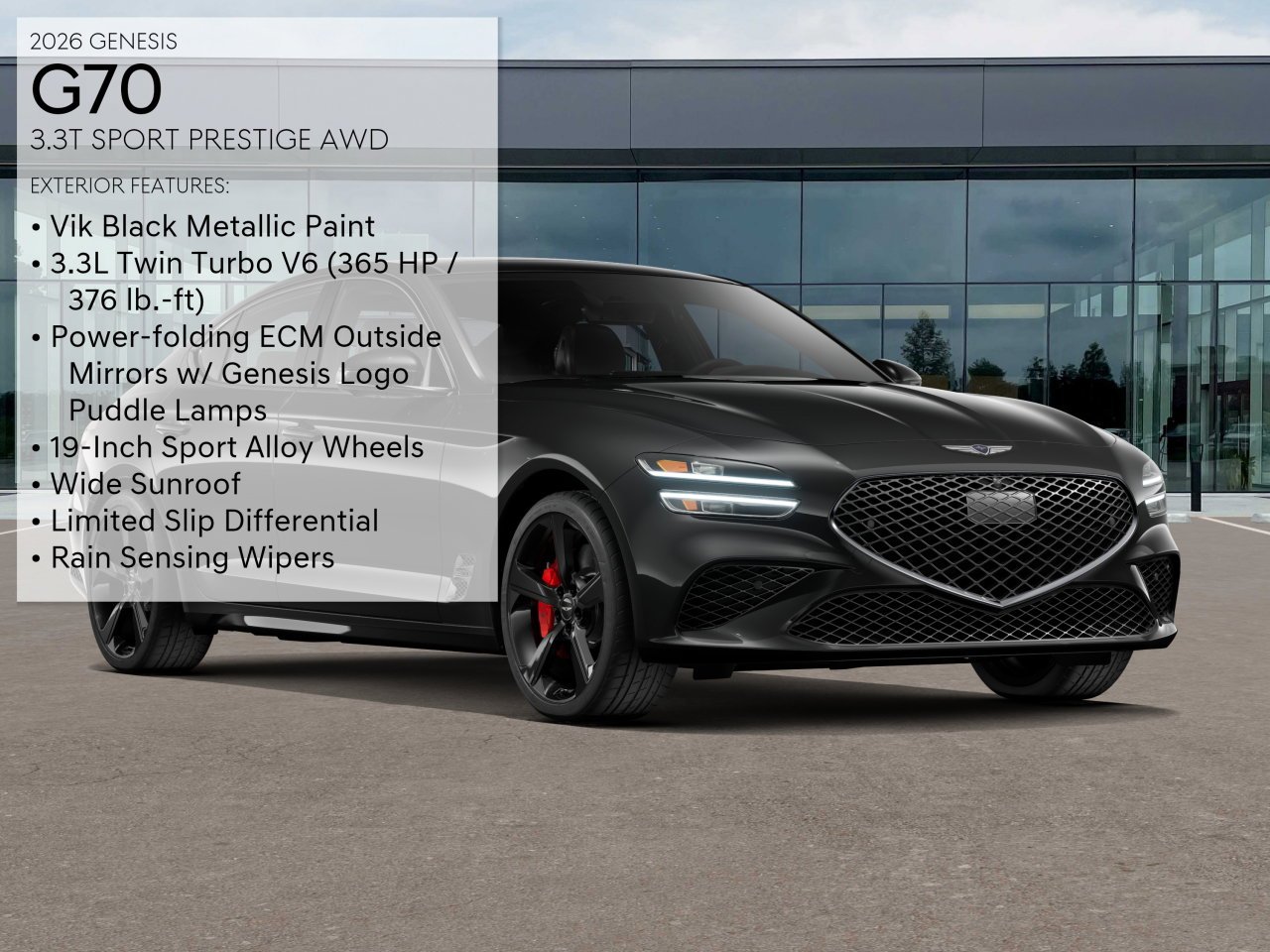 New 2026 Black Genesis 3.3T SPORT PRESTIGE image 3