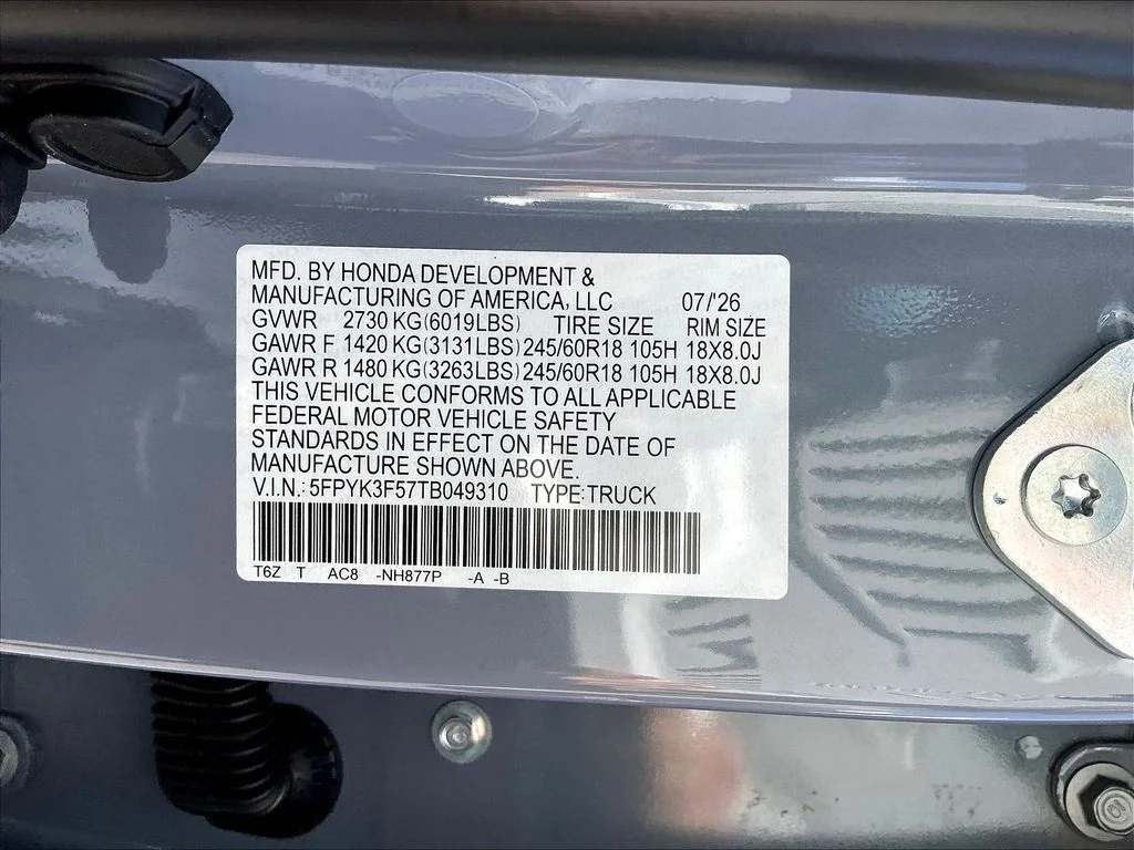 New 2026 Sonic Gray Pearl Honda RTL image 20
