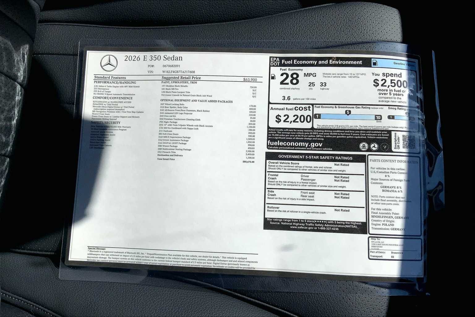 New 2026 Obsidian Black Metallic Mercedes-Benz E 350 image 16