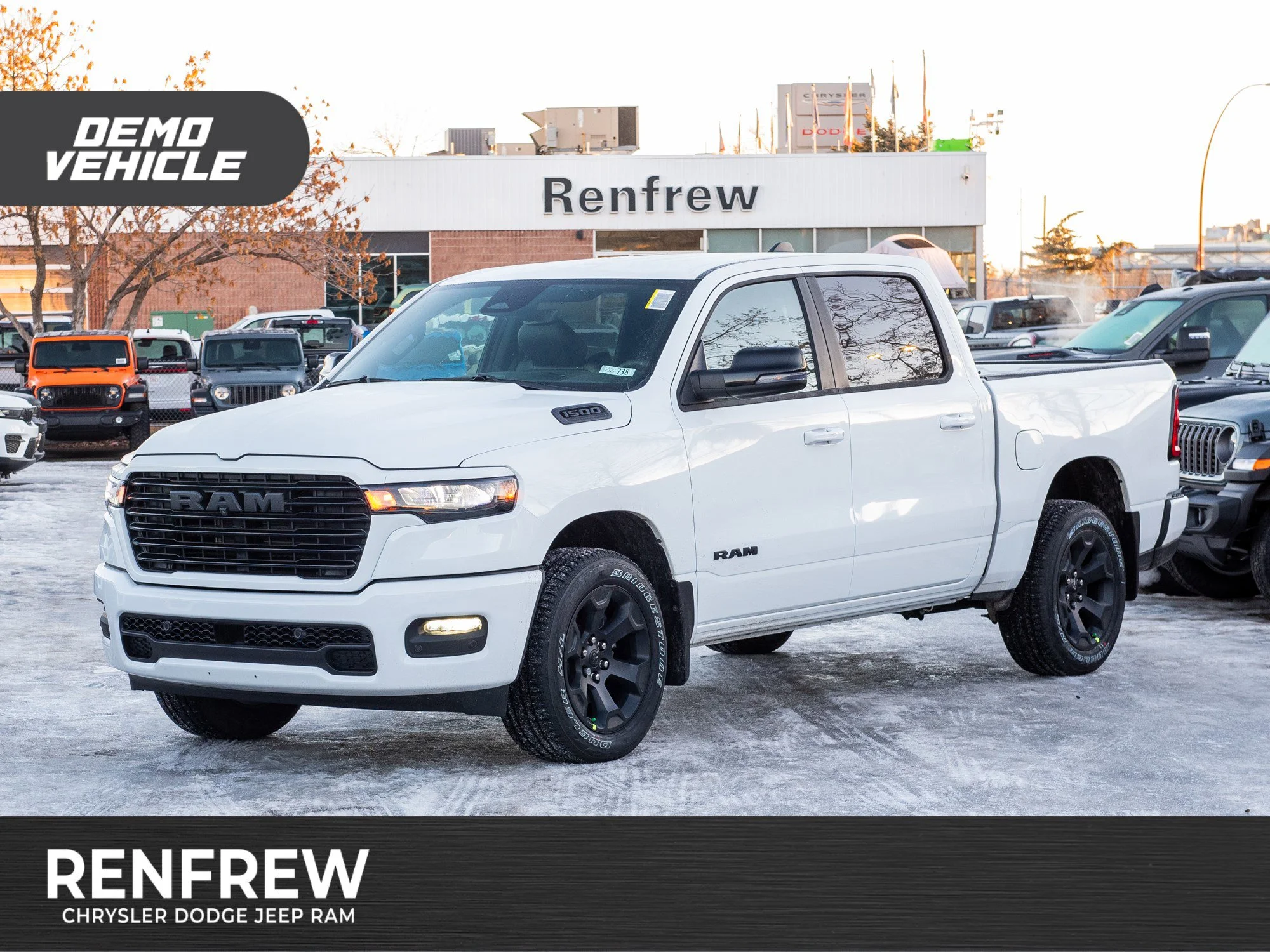 Used 2026 White RAM Sport* Crew Cab 4x4, Twin-Turbo, Heated Seats, 12 Inch Screen, Nav image 1