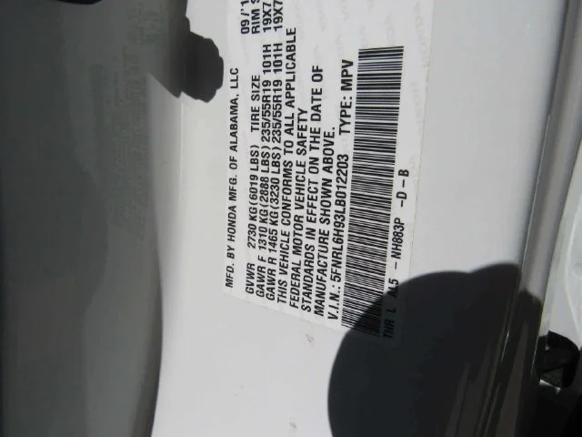 Used 2020 Platinum White Pearl Honda Elite image 6