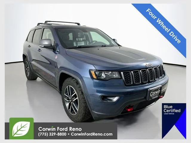 Used 2021 Pacific Blue Clearcoat Jeep Trailhawk image 1
