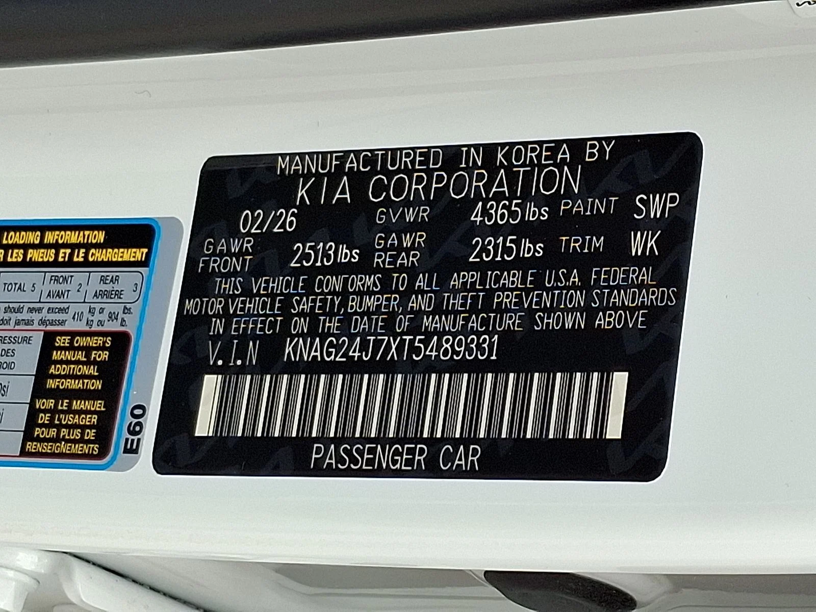 New 2026 White Kia LXS image 20