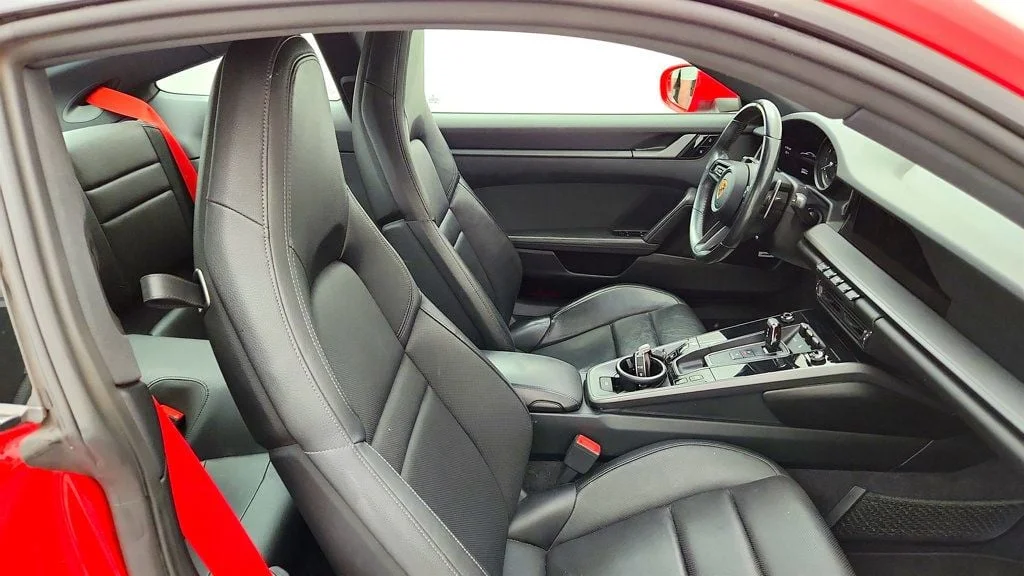 Used 2020 Guards Red Porsche Carrera Coupe w/ Classic Wheels, Bose Audio, LCA & Cooled Seats image 21