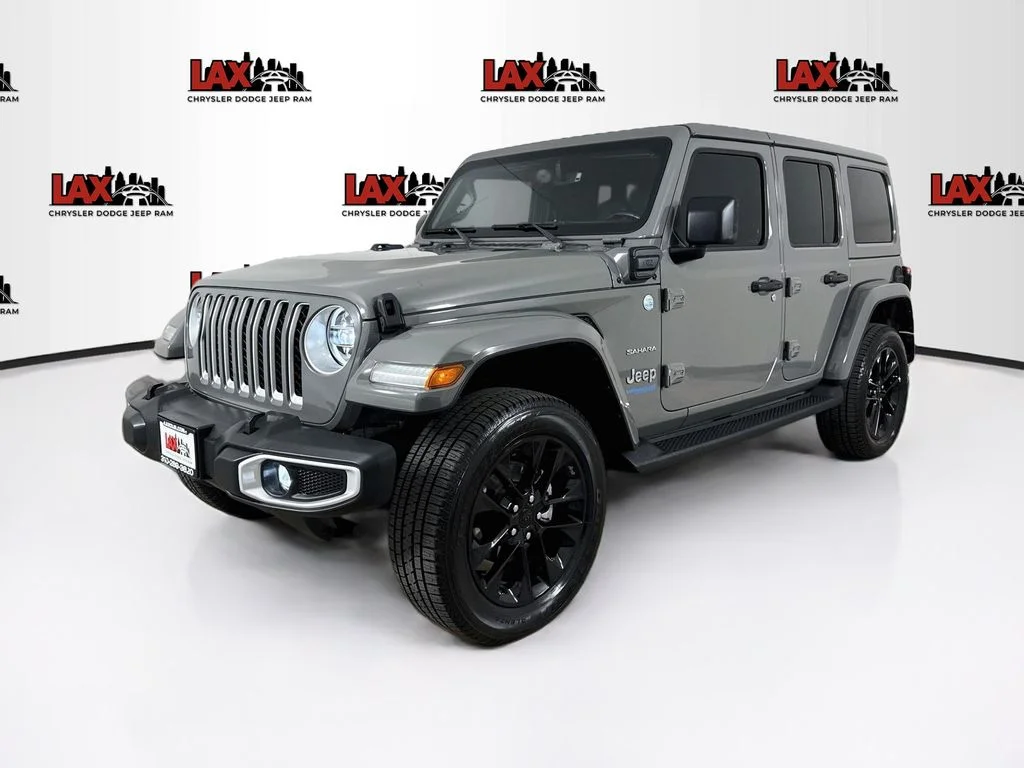 Used 2021 Gray Jeep Unlimited Sahara 4xe image 3