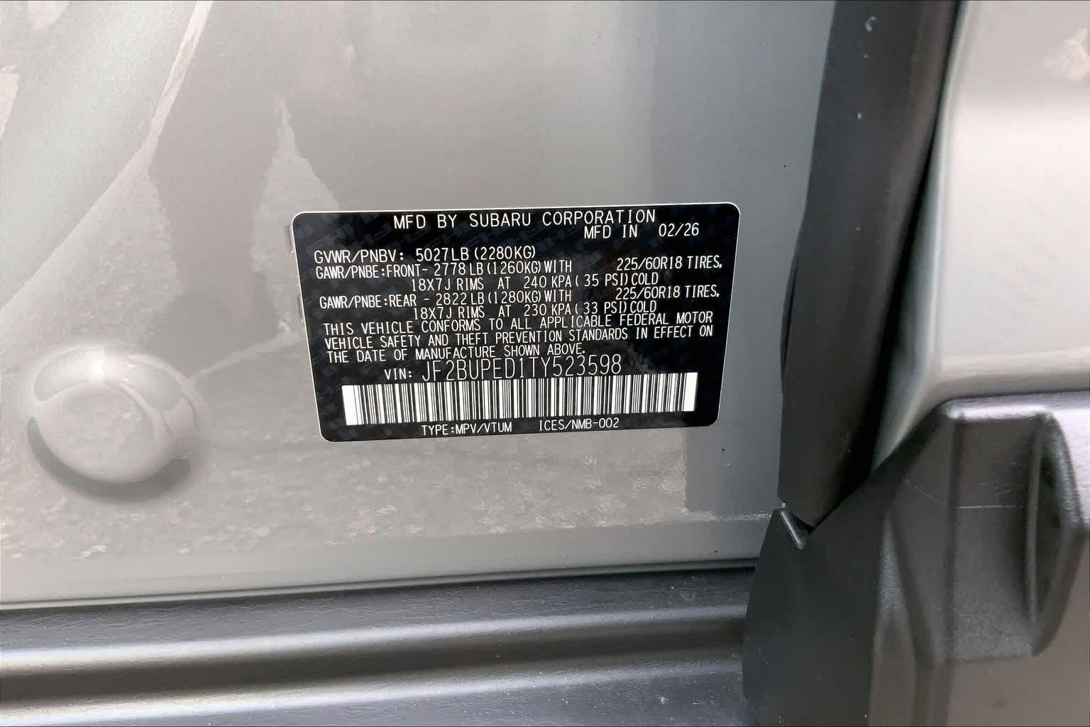 Used 2026 River Rock Pearl Subaru Touring image 26