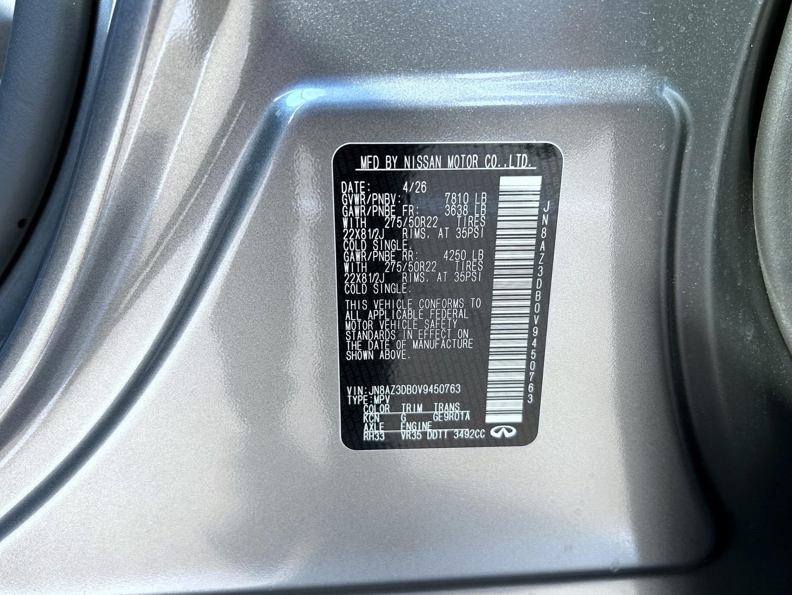 New 2027 DYNAMIC METAL INFINITI Sport 4WD image 27
