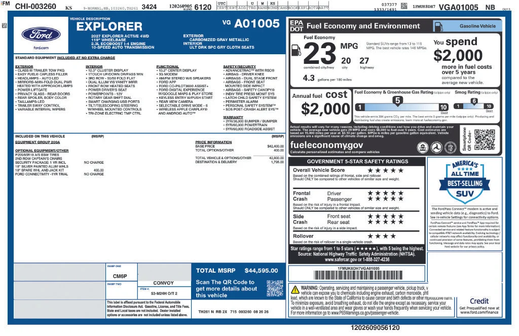 New 2027 Carbonized Gray Metallic Ford Active image 29