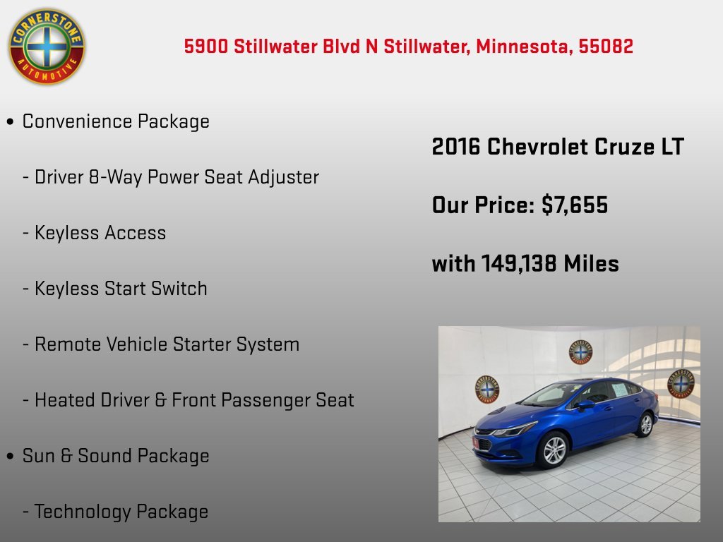 Used 2016 KINETIC BLUE METALLIC Chevrolet LT image 5