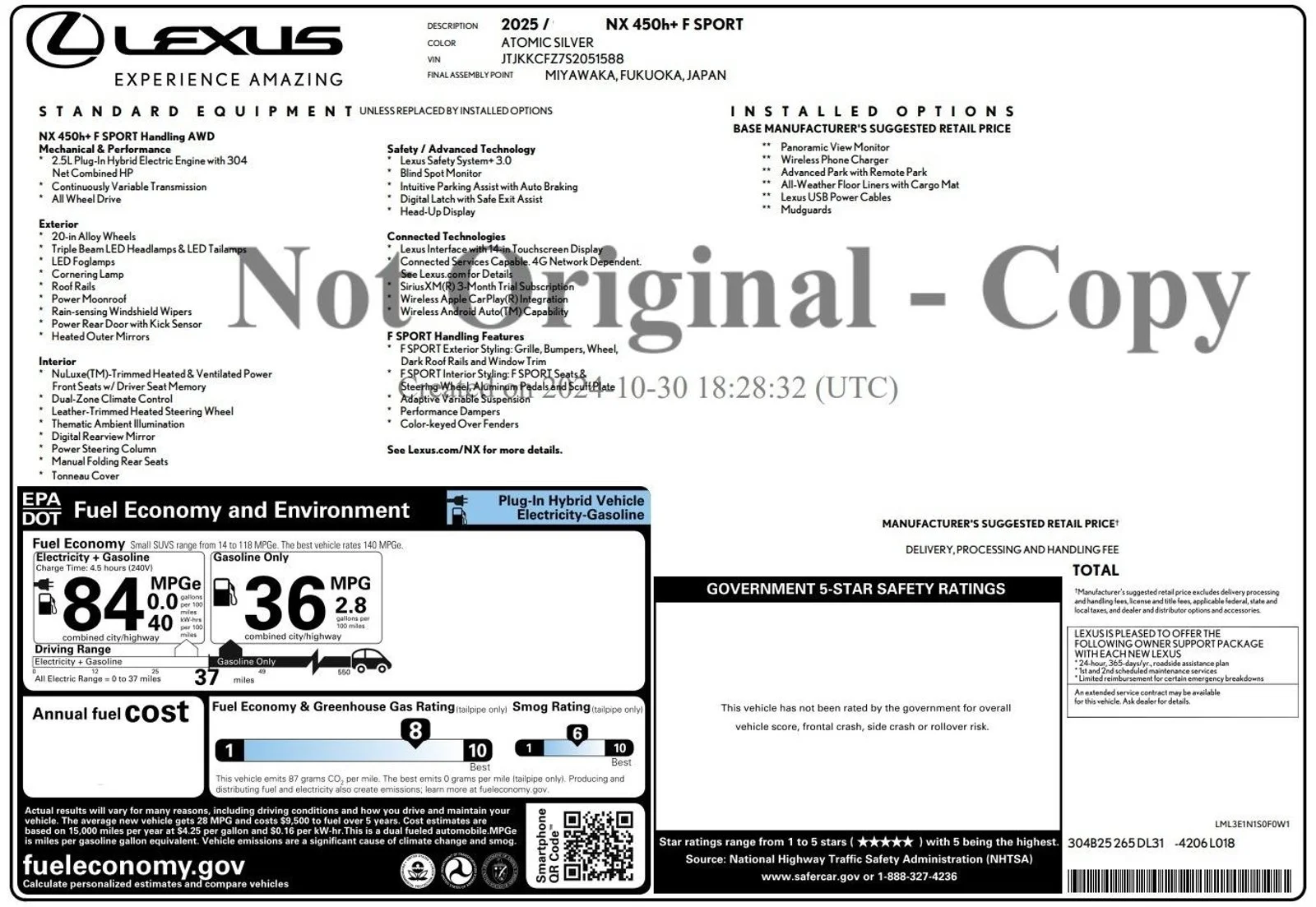 Used 2025 Atomic Silver Lexus NX 450h+ F SPORT Handling image 2