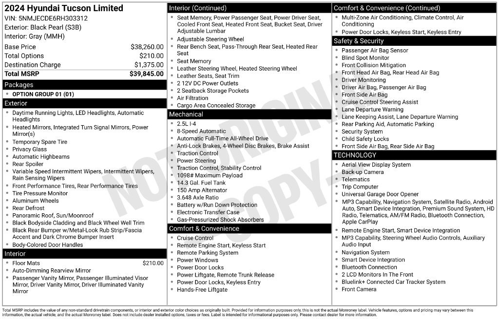 Used 2024 Black Hyundai Limited image 40