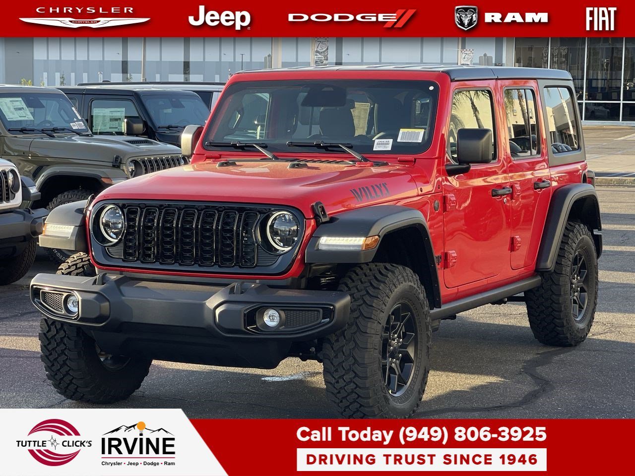 New 2026 Firecracker Red Clear-Coat Exterior Paint Jeep Willys image 3