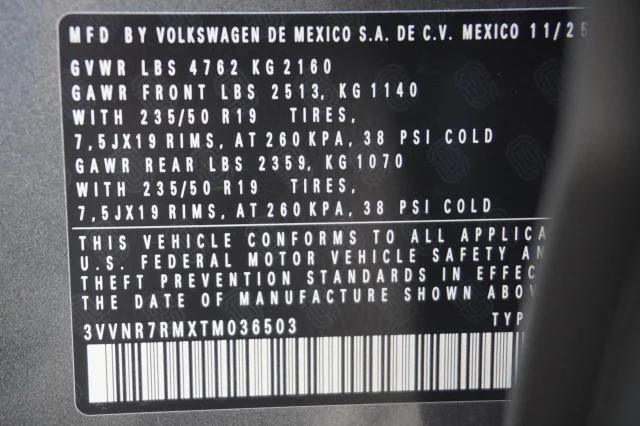 New 2026 Platinum Gray Metallic Volkswagen SE image 36