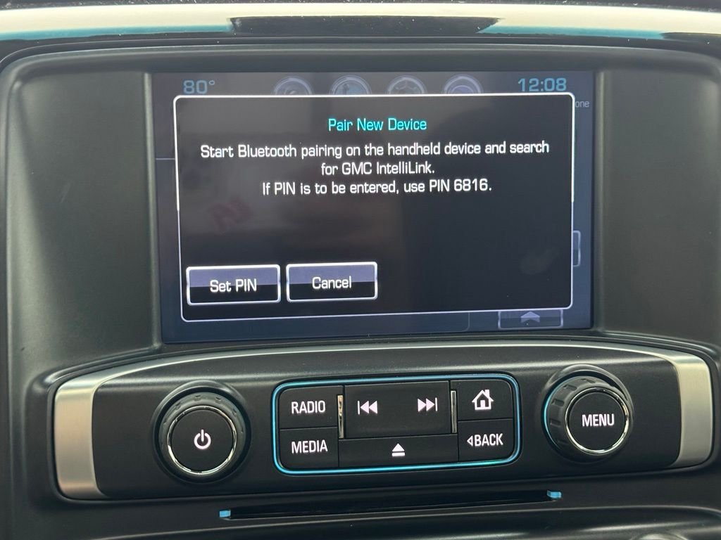 Used 2018 White Frost Tricoat GMC SLT image 24